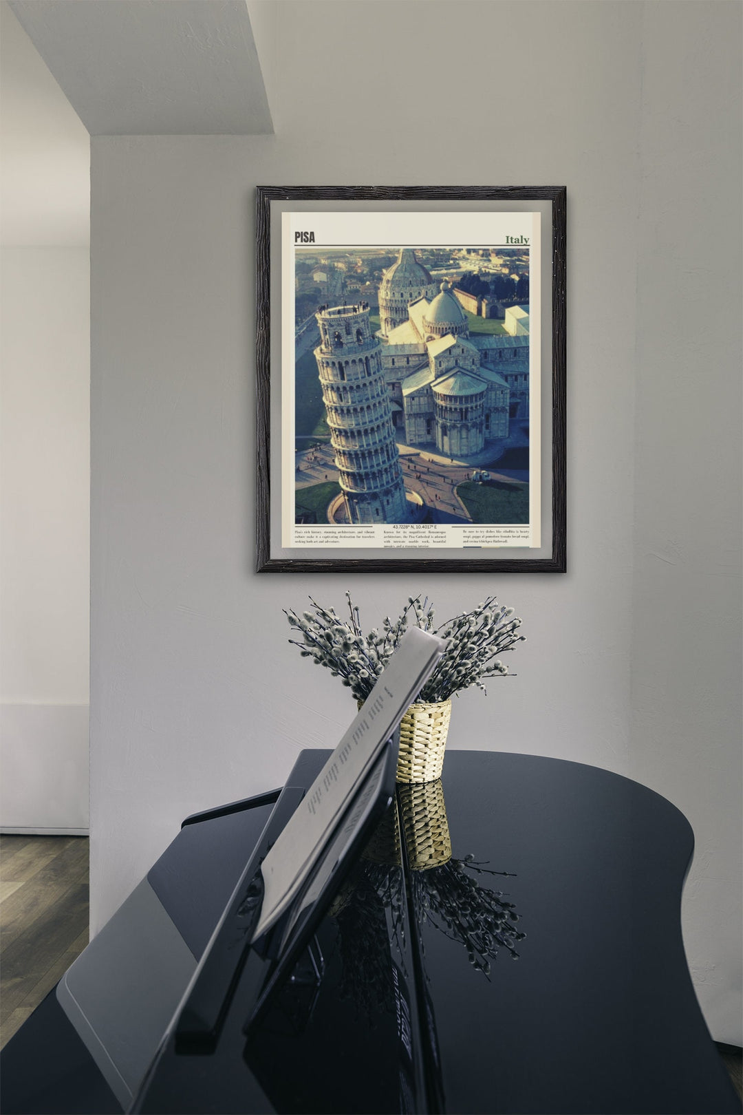Elevate your decor with a Pisa travel print. Celebrate travel, culture, and Italy&#39;s beauty with this art print, perfect for Pisa-themed decor, infusing your space with the charm of this iconic Italian city