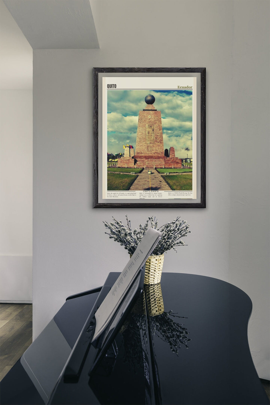 Elevate your decor with a Quito print. Celebrate travel, culture, and the charm of Quito, Ecuador, and the Monument to the Equator through this art print, ideal for your Quito-themed decor, infusing your space with the essence of this vibrant city