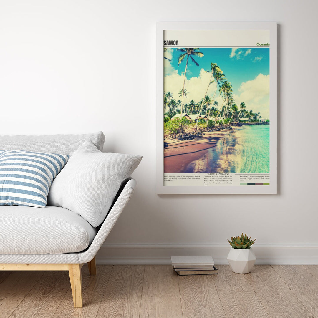 Elevate your decor with captivating Samoa prints, wall art, and travel posters. Celebrate the beauty and culture of Samoa, including American Samoa, through these artworks, infusing your space with the essence of these vibrant island destinations