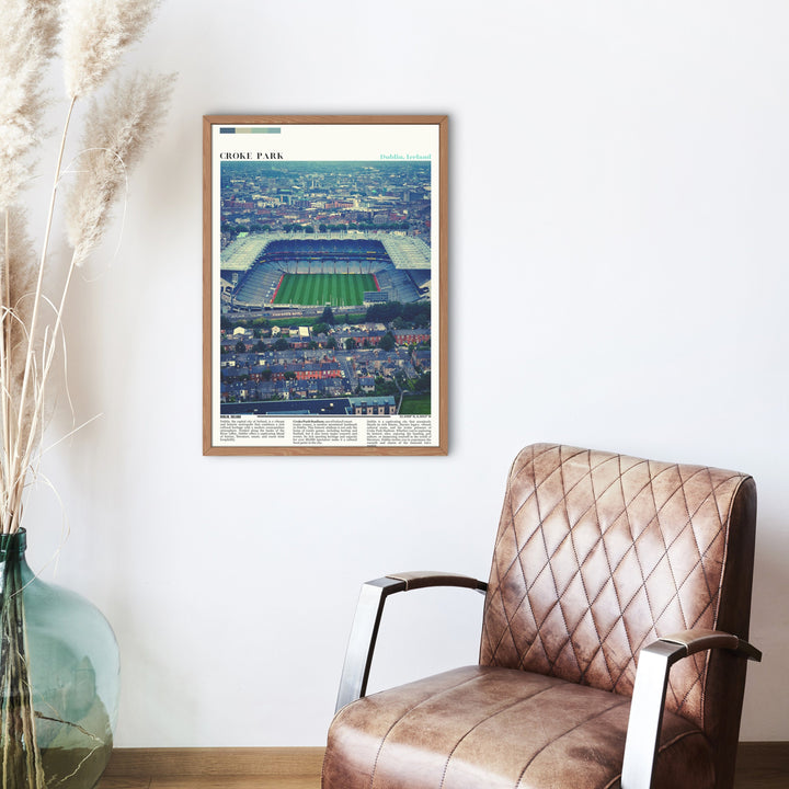 Dublin Print showcasing Croke Park Stadium&#39;s iconic status, a Dublin Travel Print for lovers of Dublin&#39;s charm