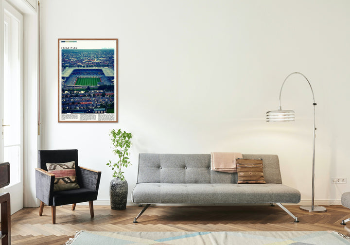 Dublin Wall Art capturing Croke Park Stadium&#39;s architectural beauty, perfect for decor