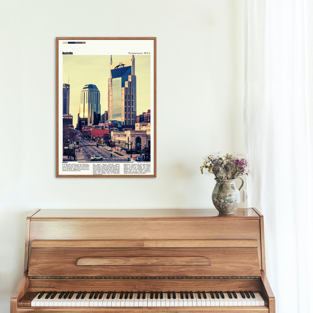 Nashville Tennessee Wall Art - Music City Skyline Poster. A beautiful addition to your home decor
