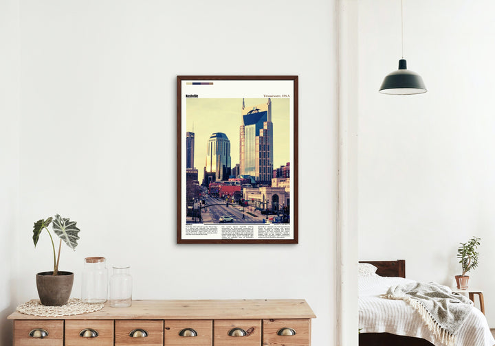 Music City Poster - Nashville, TN Skyline Art Print. Showcase the allure of Nashville with this wall decor