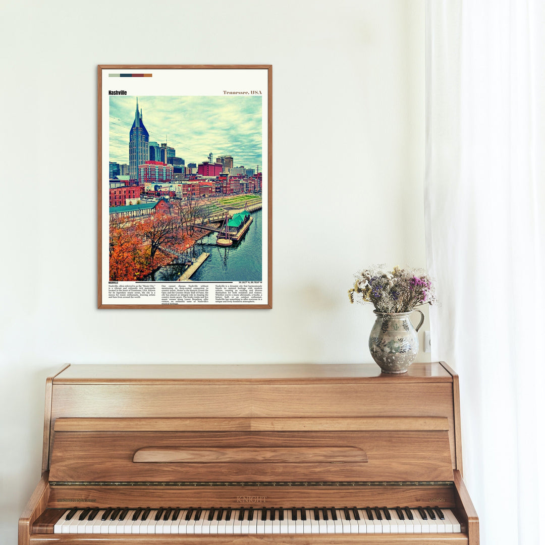 Nashville Tennessee Wall Art - Music City Poster. A piece of Nashville for your walls