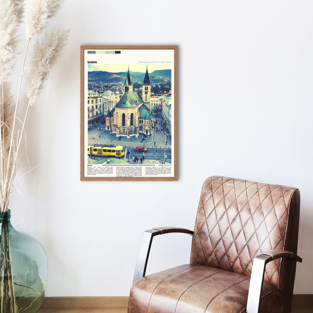 Sarajevo Travel Art Print - Inspiring Poster of Sarajevo, Bosnia Herzegovina. Elevate Your Home Decor