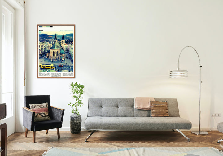 Sarajevo Wall Art Print - Charming City Poster of Sarajevo, Bosnia Herzegovina. Perfect Gift for City Lovers