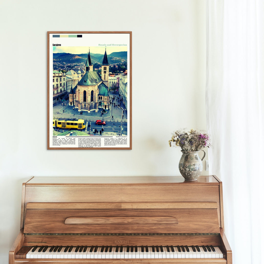 Sarajevo Skyline Art - Breathtaking City Print of Sarajevo, Bosnia Herzegovina. Great Housewarming Idea