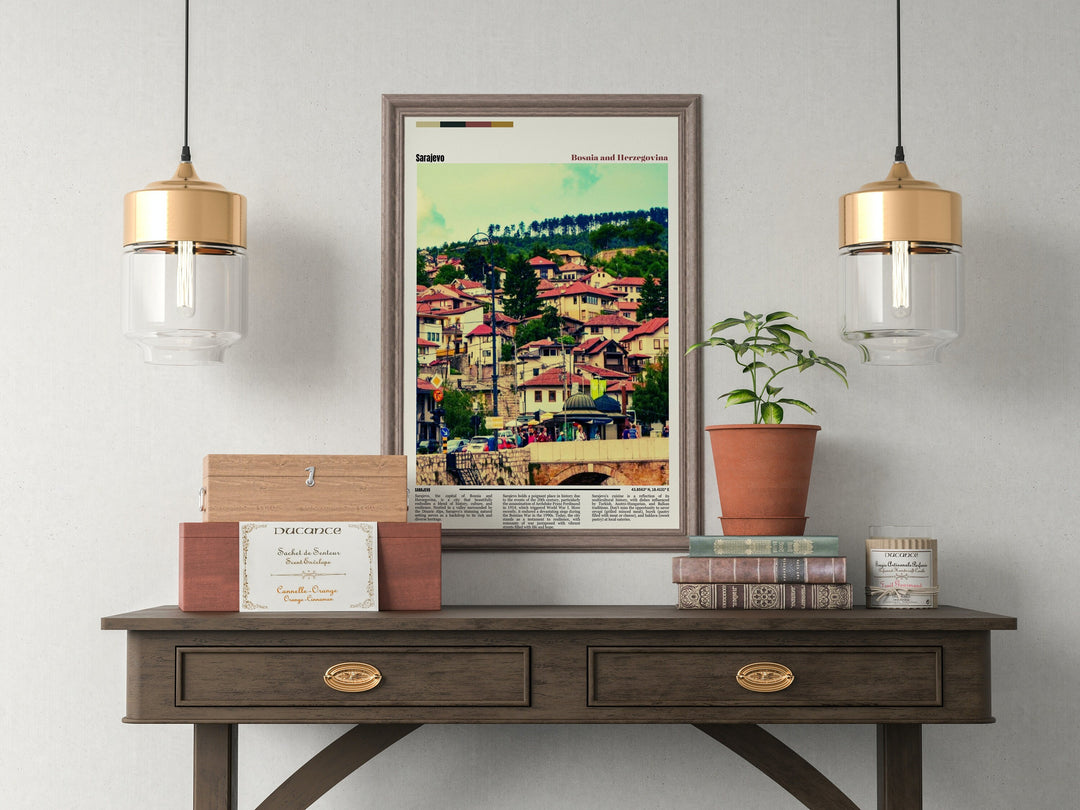 Sarajevo City Wall Decor - Exquisite Cityscape of Sarajevo, Bosnia Herzegovina. Ideal for City Enthusiasts