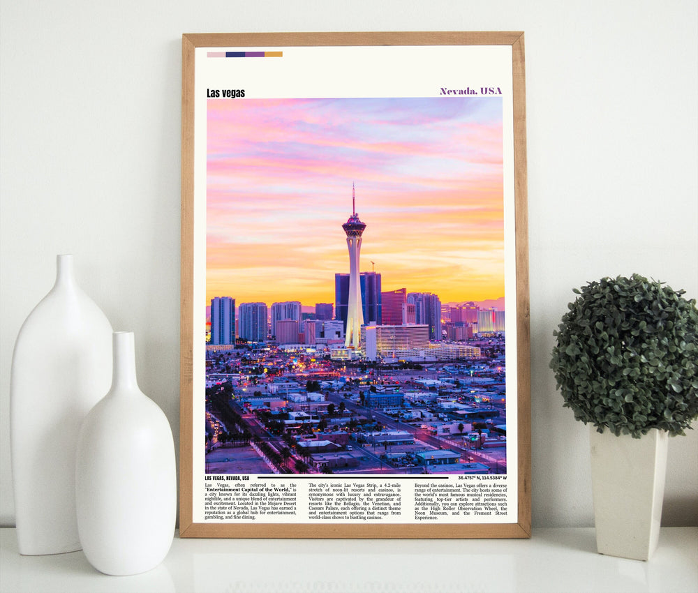 Las Vegas Print serves as a stylish and versatile addition to any interior design, seamlessly blending with a wide range of decor styles and preferences.