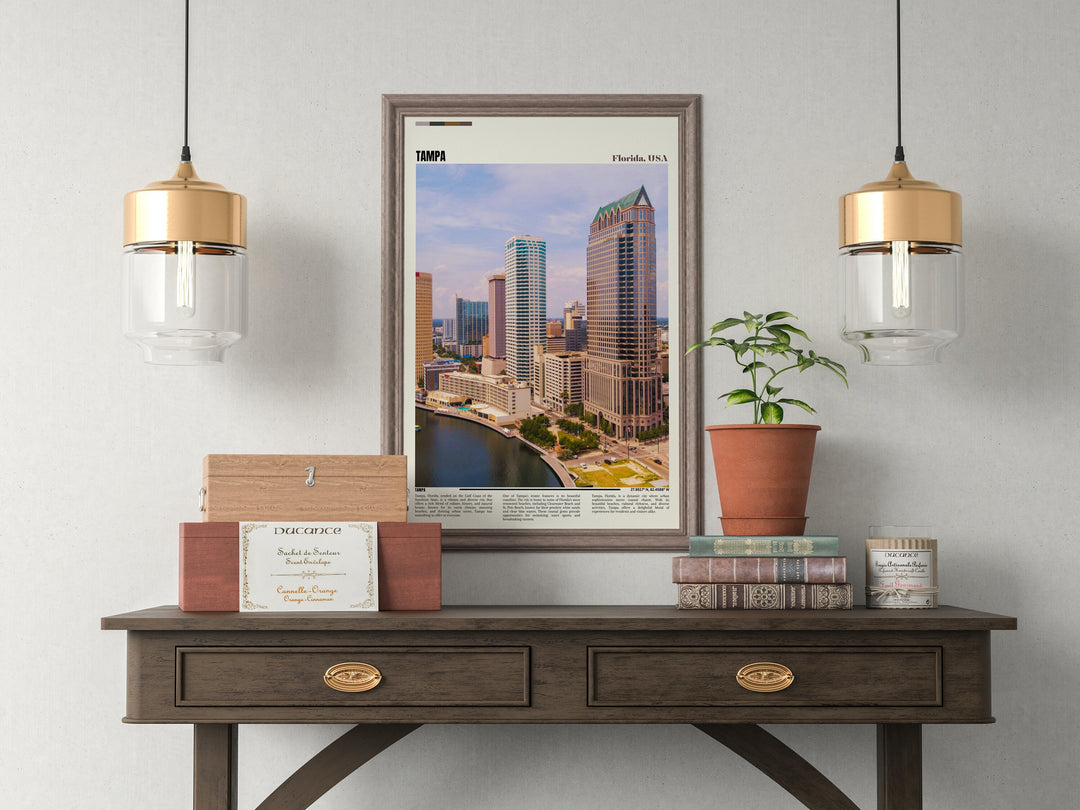 Immerse yourself in the mesmerizing beauty of Tampa, Florida, through this stunning Travel Print Wall Art, a unique piece that brings the charm of Tampa to your living space