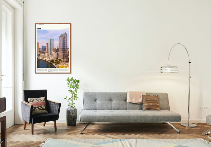 Explore the allure of Tampa, Florida, with this captivating Travel Print Wall Art, a wonderful choice for enhancing your home decor and a great Housewarming Gift option.