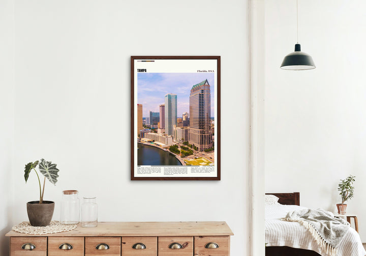 Add a touch of Tampa&#39;s magic to your space with this exquisite Wall Art Print, showcasing the unique beauty of Tampa, Florida, a delightful choice for Housewarming Gifts and decor enthusiasts