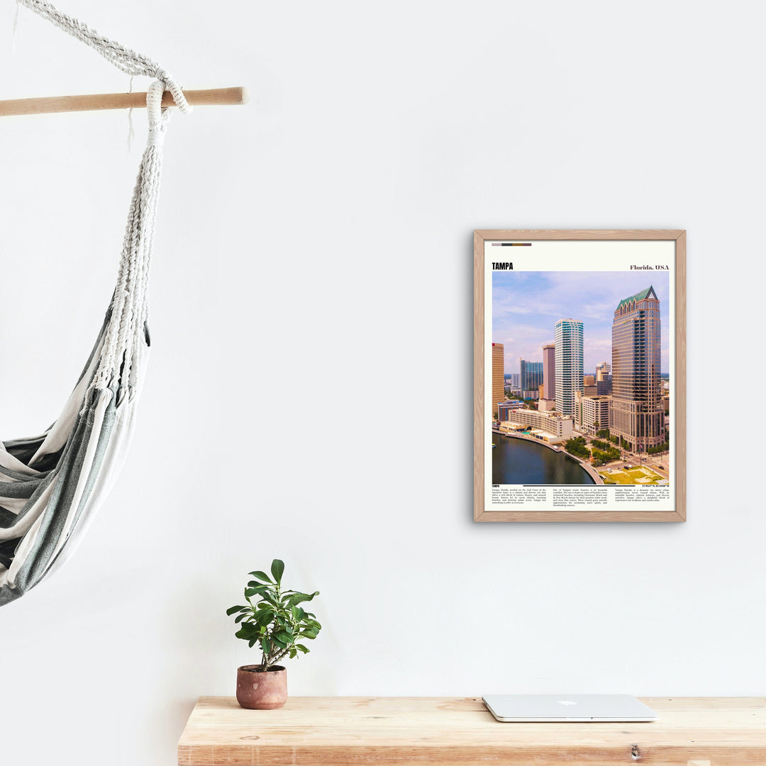 Capture the essence of Tampa, Florida, with this exquisite Wall Hanging Décor, an ideal choice for gifting or adding a touch of Tampas allure to your living space