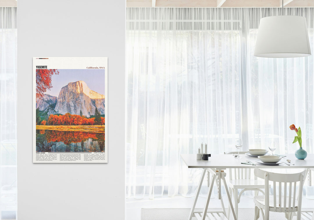 Transform your space with the allure of Yosemite National Park, elegantly depicted in this poster from our US National Parks Poster lineup, a cherished choice for Mountain Wall Art collectors and admirers of iconic WPA National Park designs