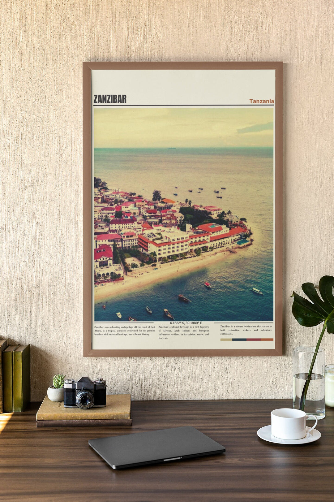 Discover the beauty of Zanzibar with this captivating Travel Poster. Zanzibar Print, Art, and Poster – Ideal for adding a touch of Tanzania to your space!