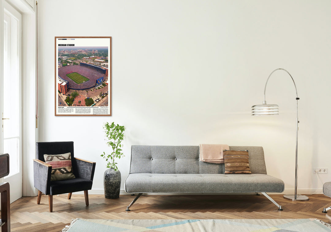 This Michigan Stadium print is a beautiful piece of Michigan art for your home decor or a thoughtful housewarming gift