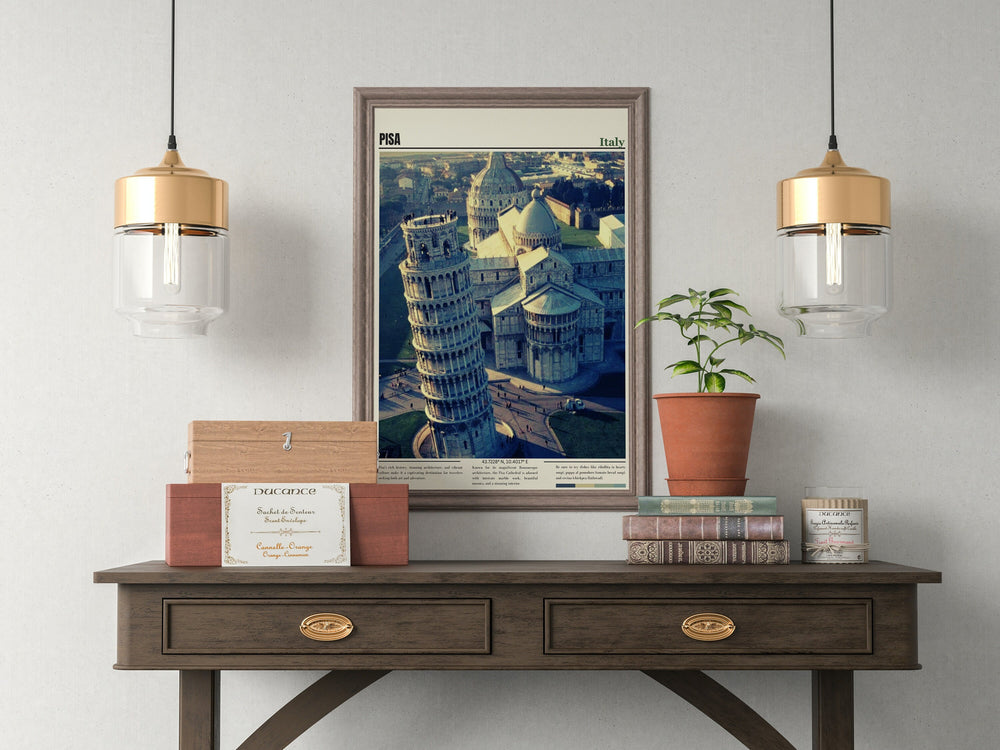 Elevate your decor with a Pisa travel print. Celebrate travel, culture, and Italys beauty with this art print, perfect for Pisa-themed decor, infusing your space with the charm of this iconic Italian city