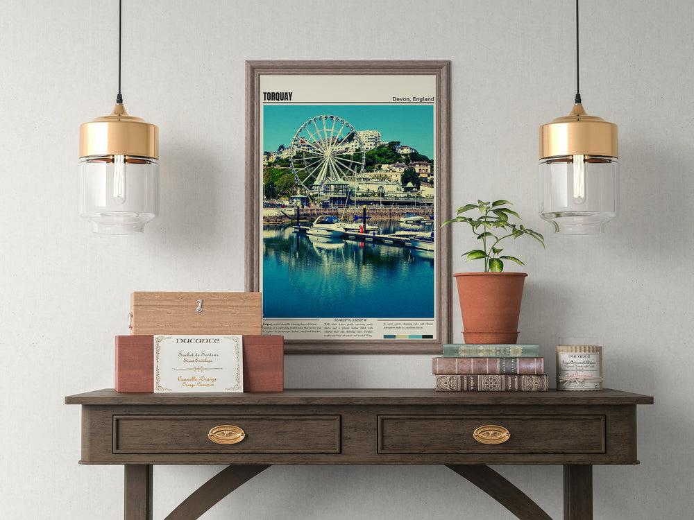 Capture the essence of Torquay on the English Riviera with this stunning image: The marina showcases Torquay&#39;s allure, ideal for art prints and posters.
