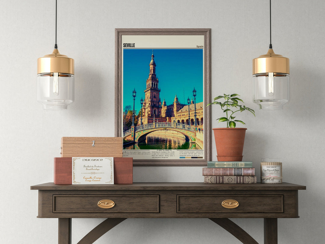 Enhance your home décor with a stunning Seville Art Print – a perfect Spain poster and housewarming gift, capturing the essence of Seville, Spain&#39;s vibrant beauty