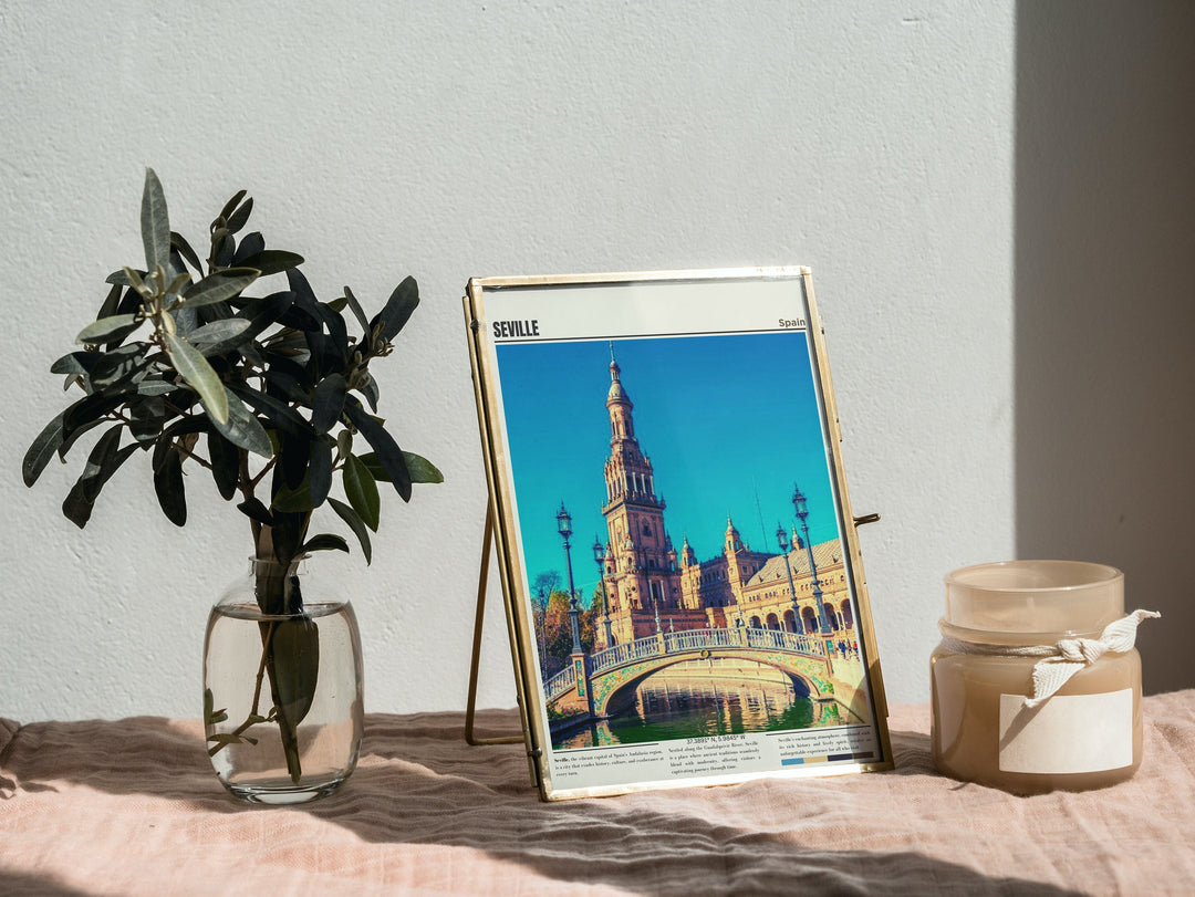 Enhance your home décor with a stunning Seville Art Print – a perfect Spain poster and housewarming gift, capturing the essence of Seville, Spain&#39;s vibrant beauty