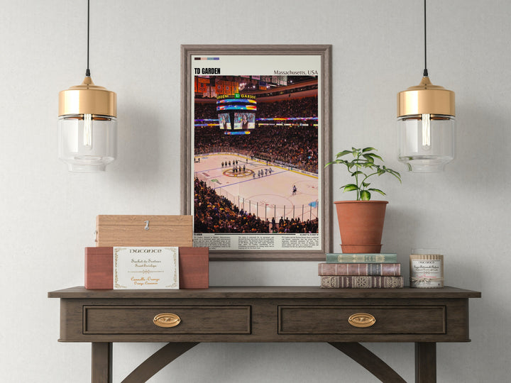 Boston Bruins and TD Garden Poster - A Captivating NHL Arena Print - Perfect Bruins Photo Print for Sports Lovers and a Memorable Housewarming Gift