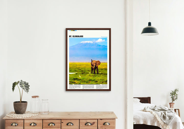 Celebrate Tanzania&#39;s natural wonder by adorning your walls with Mount Kilimanjaro wall art, an exquisite addition to your home decor