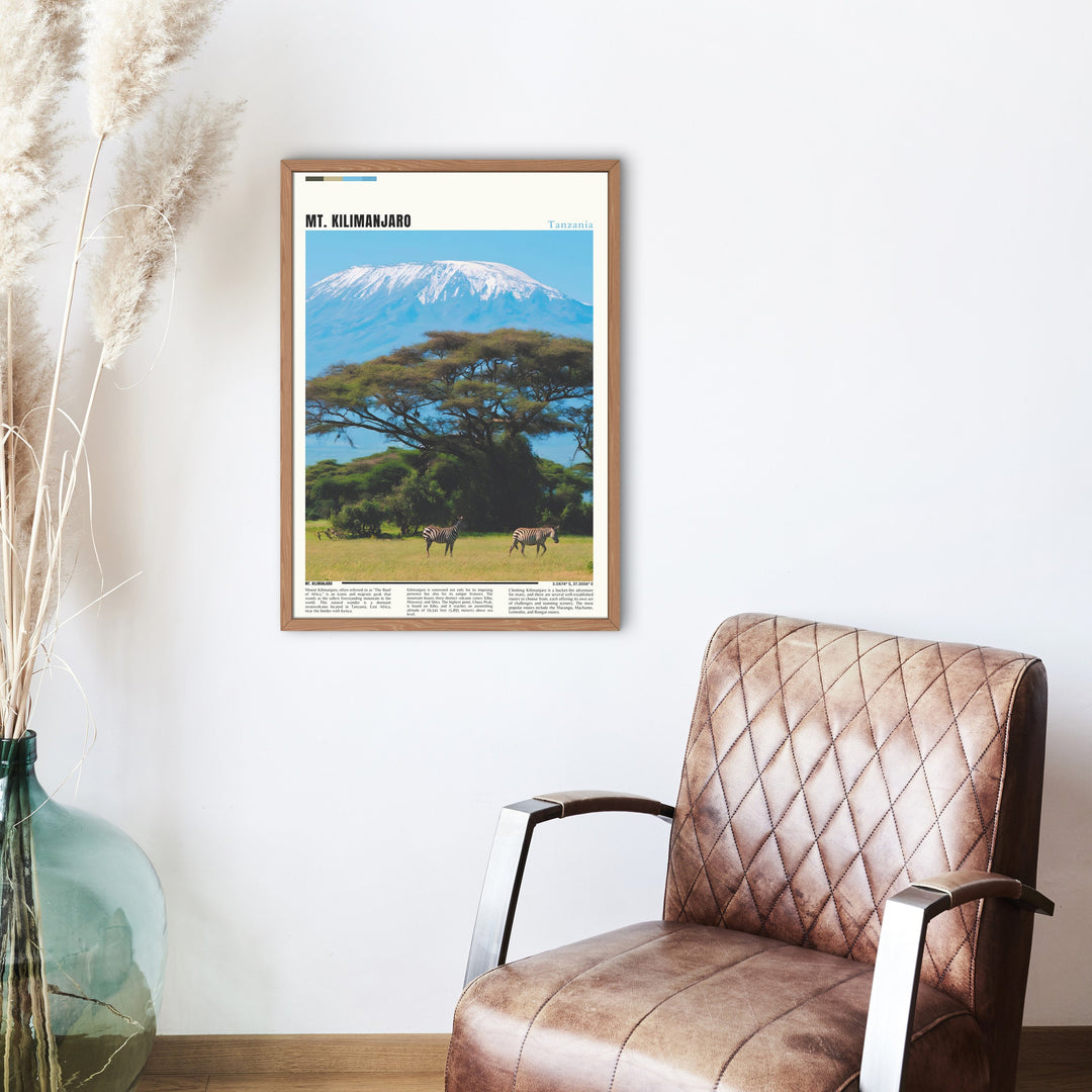 Capture Mount Kilimanjaro&#39;s splendor and the heart of Africa with this exquisite wall decor, a striking addition to your living space