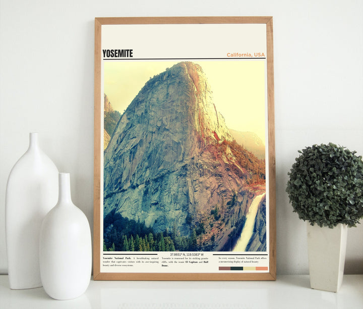 Immerse yourself in the beauty of Yosemite&#39;s landscapes with this stunning Yosemite National Park Poster