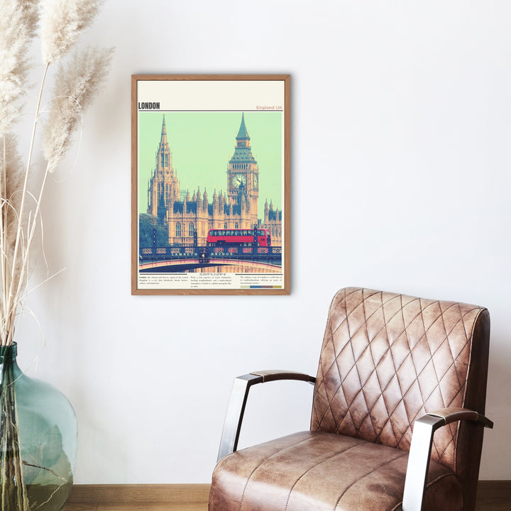 Adorn your walls with the charm of London&#39;s landmarks – a beautiful England Wall Art piece for art enthusiasts