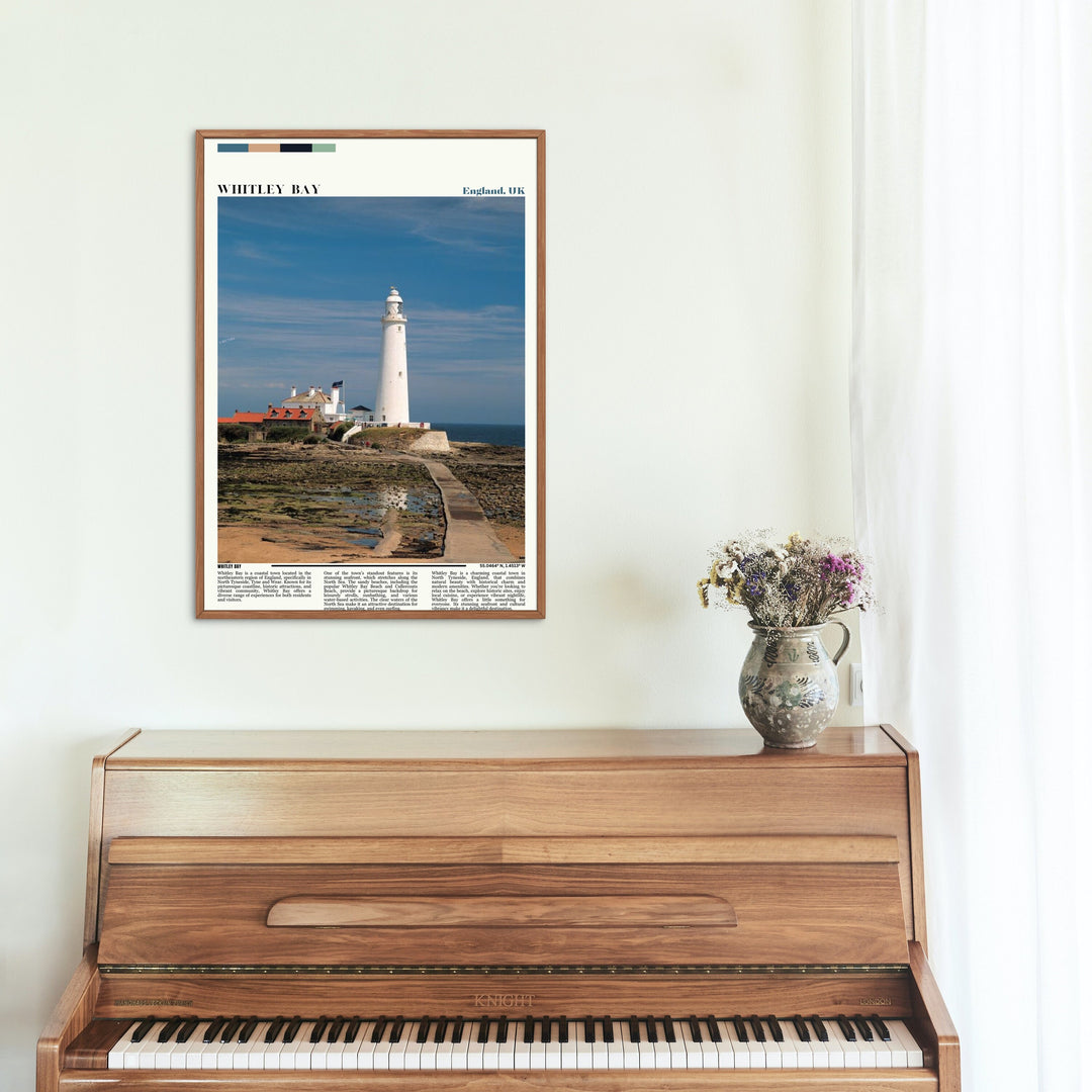 Whitley Bay print highlighting the beauty of Tyne Bridge and Tynemouth. Perfect for art lovers