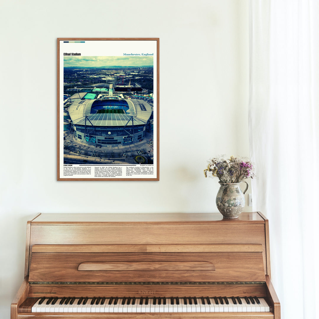 Enhance your space with Etihad Stadium décor – the ultimate Man City football poster