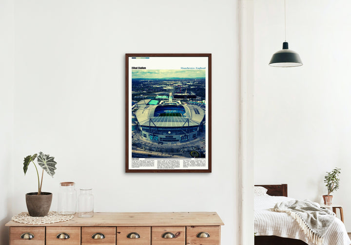 Etihad Stadium travel poster – a visual journey through Manchester football culture