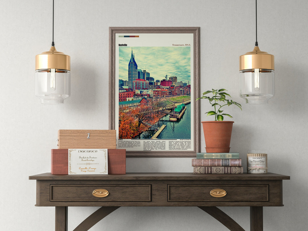 Nashville Print - Music City USA Poster. Stunning Nashville Wall Decor for your space