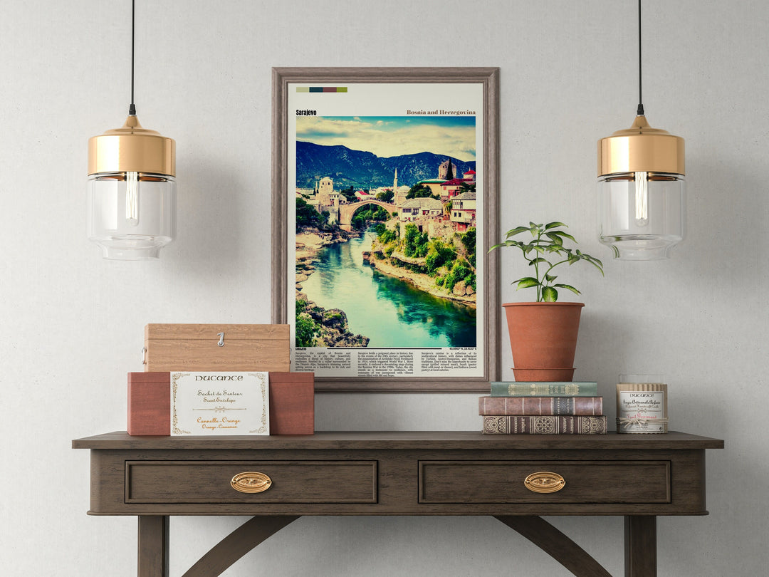 Sarajevo Travel Poster - Beautiful Wall Art Print of Sarajevo, Bosnia Herzegovina. Perfect City Decor and Housewarming Gift