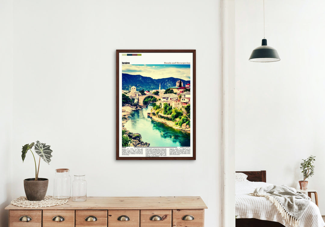 Sarajevo Skyline Poster - Stunning City Print of Sarajevo, Bosnia Herzegovina. Perfect Housewarming Gift