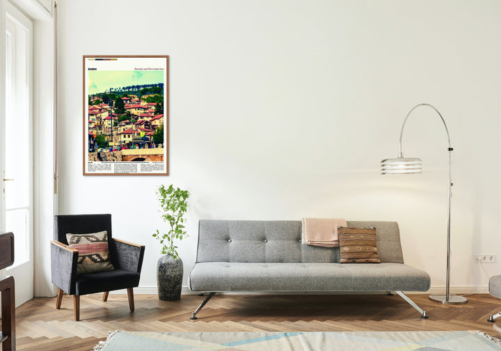 Sarajevo Print Art Poster - Striking City Poster of Sarajevo, Bosnia Herzegovina. Enhance Your Home Decor