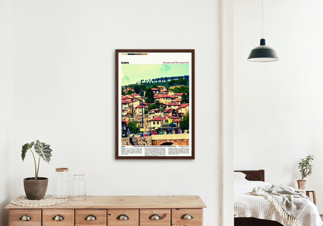 Sarajevo Travel Décor Art - Inspiring Wall Print of Sarajevo, Bosnia Herzegovina. Ideal Gift