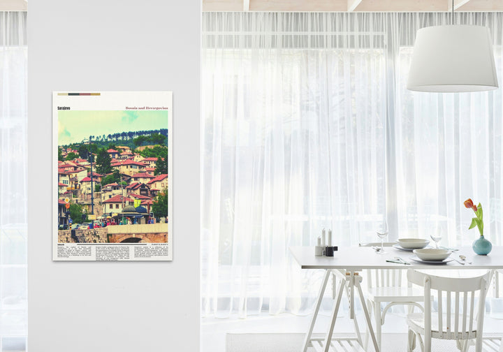 Sarajevo Skyline Poster Art Print - Breathtaking City View of Sarajevo, Bosnia Herzegovina. Perfect Gift