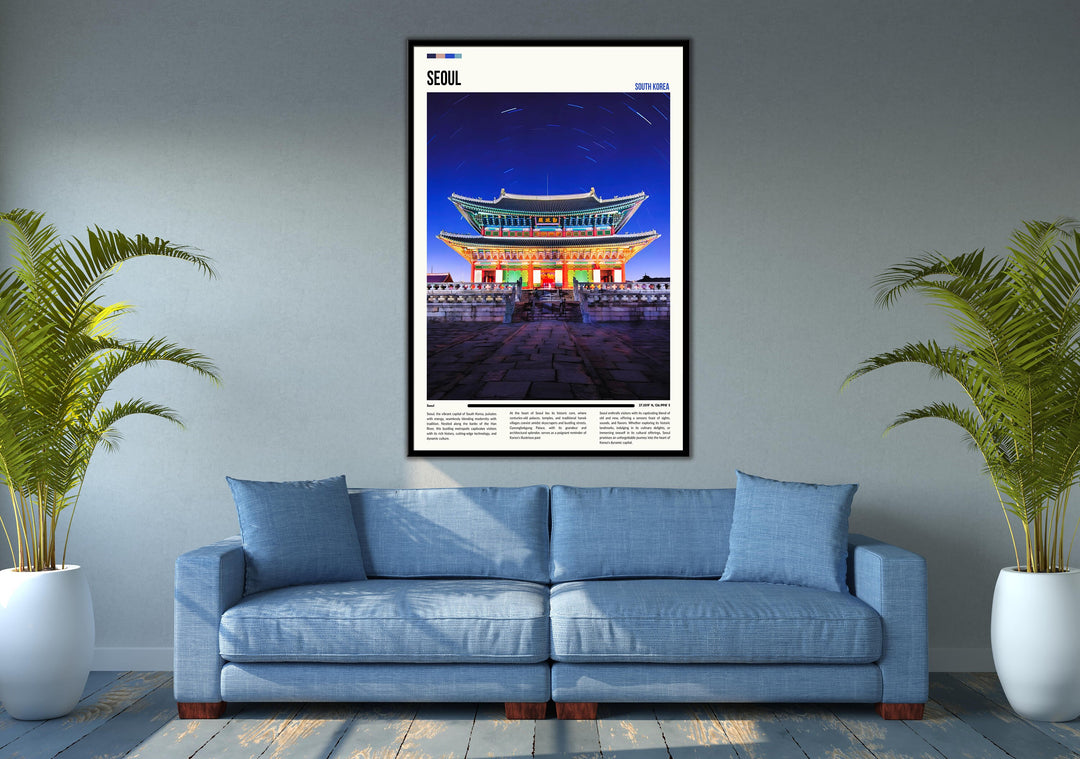 Vintage-style Seoul Korea print, a unique housewarming gift for those who adore vintage art prints