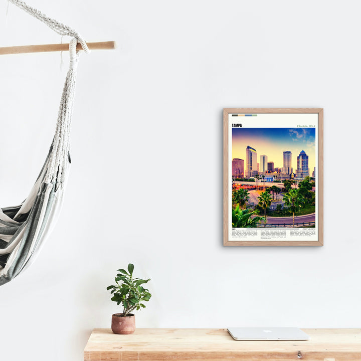 Transform your living space with this exquisite Tampa Wall Hanging Home Décor, capturing the essence of Tampa, a fantastic choice for Housewarming Gifts and an artistic touch to your home