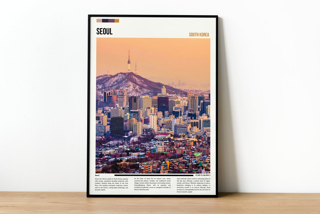 Vintage-style Seoul Korea print, a unique housewarming gift for vintage art print aficionados