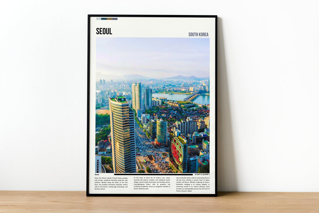 Retro-inspired Seoul Korea poster, a memorable housewarming gift capturing the allure of vintage prints