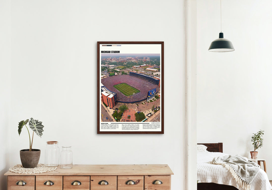 Decorate your space with this exquisite Michigan Stadium print, an ideal Michigan art piece or housewarming gift