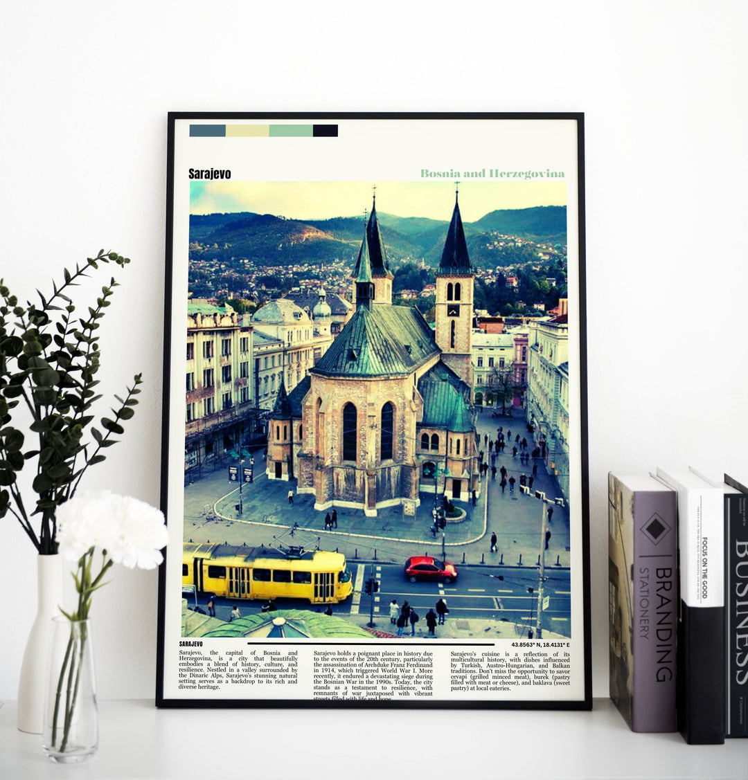 Sarajevo Poster Art Print - Mesmerizing City View of Sarajevo, Bosnia Herzegovina. Great Housewarming Idea