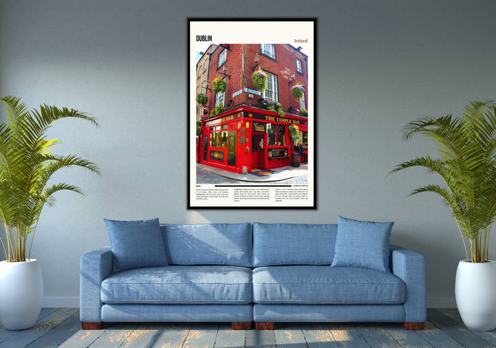 Capture the spirit of Dublin with this city poster perfect for travelers or residents alike Great housewarming gift