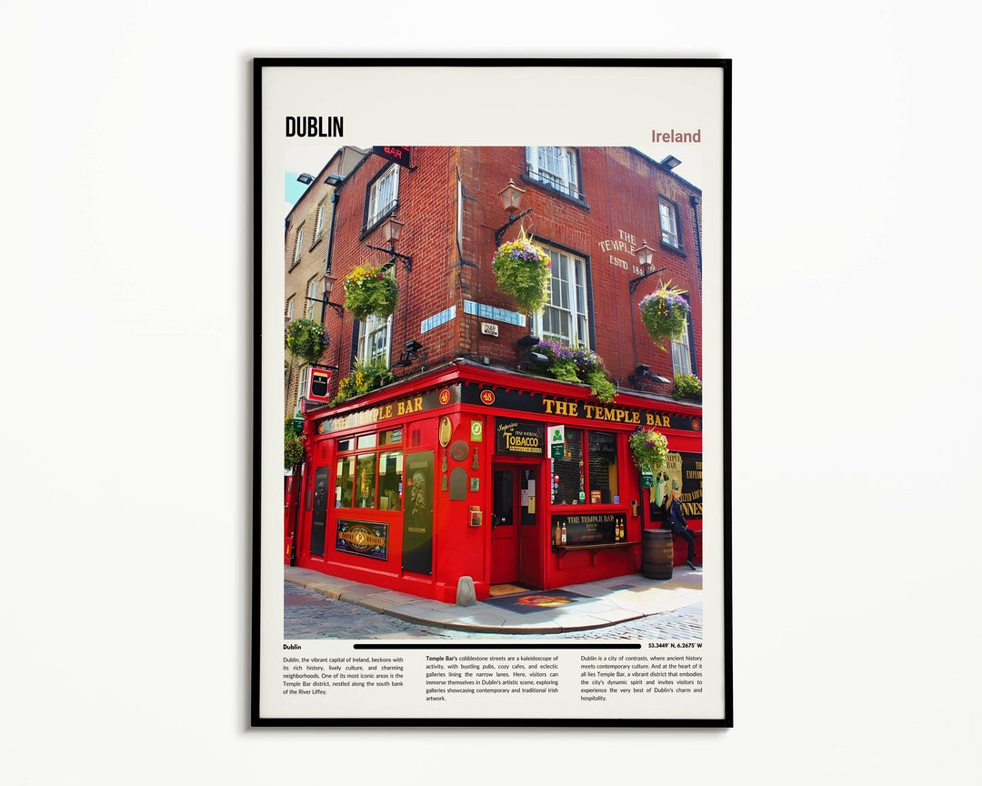 Dublin Decor inspired by Temple Bars energy, a Dublin Print that complements your interior with sophistication