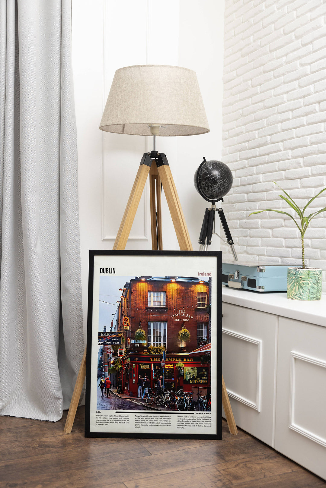 Dublin travel print showcases iconic landmarks Enhance your decor with Dublins beauty