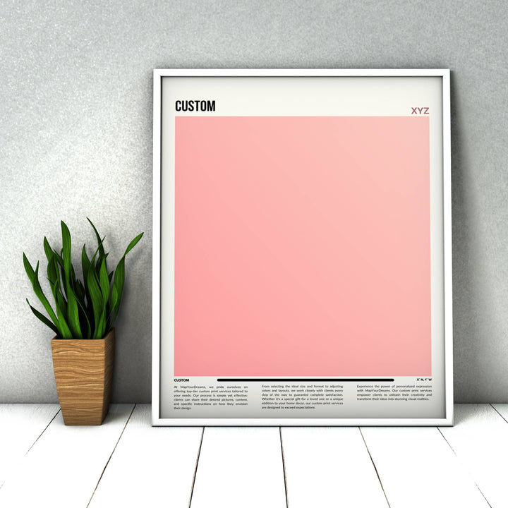 a picture of a pink wall next to a potted plant