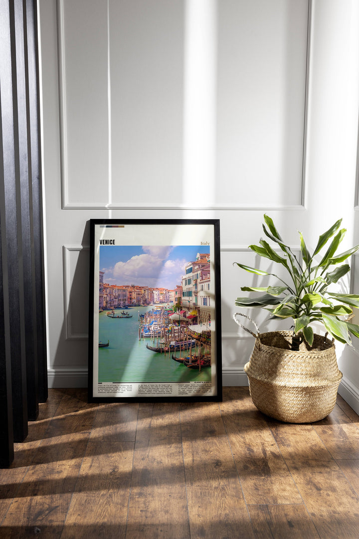 Classic Venice art print evoking the charm of Italian architecture. Add a touch of sophistication to your decor with this captivating print.