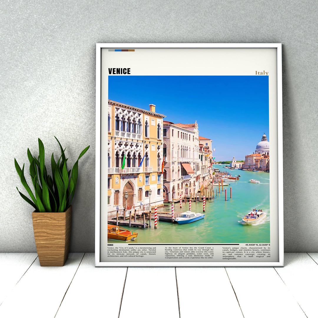 Dreamy Venezia travel art perfect for creating wanderlust vibes. Let the allure of Venice inspire your next adventure with this captivating print.